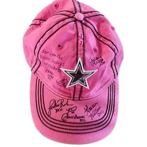 Pink Dallas Cowboys Baseball Cap Vintage Adjustable Signed 2010 Cheerleaders